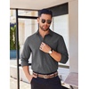image:imageCOOFANDY Mens Long Sleeve Button Down Shirts Casual Untucked Shirts for Men Dress Shirts Beach Wedding ShirtsDark Grey