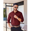 image:imageCOOFANDY Mens Long Sleeve Button Down Shirts Casual Untucked Shirts for Men Dress Shirts Beach Wedding ShirtsDark Red