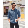 image:imageCOOFANDY Mens Long Sleeve Button Down Shirts Casual Untucked Shirts for Men Dress Shirts Beach Wedding ShirtsGrey Blue