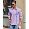 image:imageCOOFANDY Mens Long Sleeve Button Down Shirts Casual Untucked Shirts for Men Dress Shirts Beach Wedding ShirtsLavender