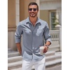 image:imageCOOFANDY Mens Long Sleeve Button Down Shirts Casual Untucked Shirts for Men Dress Shirts Beach Wedding ShirtsLight Bluediamond