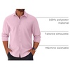 image:imageCOOFANDY Mens Long Sleeve Button Down Shirts Casual Untucked Shirts for Men Dress Shirts Beach Wedding ShirtsPink