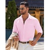 image:imageCOOFANDY Mens Long Sleeve Button Down Shirts Casual Untucked Shirts for Men Dress Shirts Beach Wedding ShirtsPink