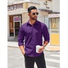 image:imageCOOFANDY Mens Long Sleeve Button Down Shirts Casual Untucked Shirts for Men Dress Shirts Beach Wedding ShirtsPurple