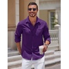 image:imageCOOFANDY Mens Long Sleeve Button Down Shirts Casual Untucked Shirts for Men Dress Shirts Beach Wedding ShirtsPurple