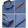 image:imageCOOFANDY Mens Long Sleeve Casual Button Down Shirts Untucked Shirts Plaid Collar Vintage Denim ShirtBlue