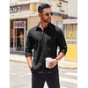 image:imageCOOFANDY Mens Long Sleeve Casual Button Down Shirts Untucked Shirts for Men Regular Fit Dress Shirt01black