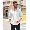 image:imageCOOFANDY Mens Long Sleeve Casual Button Down Shirts Untucked Shirts for Men Regular Fit Dress Shirt01white
