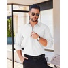 image:imageCOOFANDY Mens Long Sleeve Casual Button Down Shirts Untucked Shirts for Men Regular Fit Dress Shirt01white