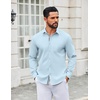 image:imageCOOFANDY Mens Long Sleeve Casual Button Down Shirts Untucked Shirts for Men Regular Fit Dress ShirtBeau Blue