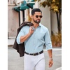 image:imageCOOFANDY Mens Long Sleeve Casual Button Down Shirts Untucked Shirts for Men Regular Fit Dress ShirtBeau Blue