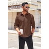 image:imageCOOFANDY Mens Long Sleeve Casual Button Down Shirts Untucked Shirts for Men Regular Fit Dress ShirtBrown