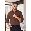 image:imageCOOFANDY Mens Long Sleeve Casual Button Down Shirts Untucked Shirts for Men Regular Fit Dress ShirtBrown