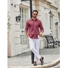 image:imageCOOFANDY Mens Long Sleeve Casual Button Down Shirts Untucked Shirts for Men Regular Fit Dress ShirtPurple Red