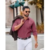 image:imageCOOFANDY Mens Long Sleeve Casual Button Down Shirts Untucked Shirts for Men Regular Fit Dress ShirtPurple Red