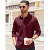 image:imageCOOFANDY Mens Long Sleeve Casual Button Down Shirts Untucked Shirts for Men Regular Fit Dress ShirtRisk Red