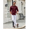 image:imageCOOFANDY Mens Long Sleeve Casual Button Down Shirts Untucked Shirts for Men Regular Fit Dress ShirtRisk Red