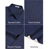 image:imageCOOFANDY Mens Short Sleeve Button Down Shirts Casual Linen Shirts for Men Textured Summer Beach ShirtNavy Blue