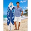 image:imageCOOFANDY Mens Short Sleeve Button Down Shirts Casual Summer Shirts Linen Beach Shirt with PocketBlue