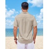image:imageCOOFANDY Mens Short Sleeve Button Down Shirts Casual Summer Shirts Linen Beach Shirt with PocketKhaki