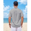 image:imageCOOFANDY Mens Short Sleeve Button Down Shirts Casual Summer Shirts Linen Beach Shirt with PocketLight Grey
