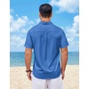 image:imageCOOFANDY Mens Short Sleeve Button Down Shirts Casual Summer Shirts Linen Beach Shirt with PocketRoyal Blue