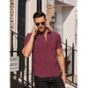 image:imageCOOFANDY Mens Short Sleeve Button Down Shirts Wrinkle Free Dress Shirts Casual Polka Dot Print Shirt with PocketWine Redsquare