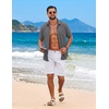 image:imageCOOFANDY Mens Short Sleeve Casual Button Down Shirts Summer Beach Wedding Textured Linen Shirt for MenAdark Grey