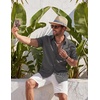 image:imageCOOFANDY Mens Short Sleeve Casual Button Down Shirts Summer Beach Wedding Textured Linen Shirt for MenAdark Grey