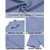 image:imageCOOFANDY Mens Short Sleeve Casual Button Down Shirts Summer Beach Wedding Textured Linen Shirt for MenDenim Blue
