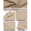 image:imageCOOFANDY Mens Short Sleeve Casual Button Down Shirts Summer Beach Wedding Textured Linen Shirt for MenKhaki