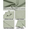 image:imageCOOFANDY Mens Short Sleeve Casual Button Down Shirts Summer Beach Wedding Textured Linen Shirt for MenLight Green