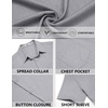 image:imageCOOFANDY Mens Short Sleeve Casual Button Down Shirts Summer Beach Wedding Textured Linen Shirt for MenLight Grey