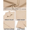 image:imageCOOFANDY Mens Short Sleeve Casual Button Down Shirts Summer Beach Wedding Textured Linen Shirt for MenLight Khaki