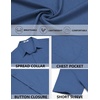 image:imageCOOFANDY Mens Short Sleeve Casual Button Down Shirts Summer Beach Wedding Textured Linen Shirt for MenNavy Blue
