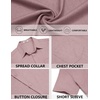 image:imageCOOFANDY Mens Short Sleeve Casual Button Down Shirts Summer Beach Wedding Textured Linen Shirt for MenPink