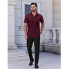 image:imageCOOFANDY Mens Short Sleeve Dress Shirts Stretch Wrinkle Free Untucked Casual Button Down ShirtBurgundy