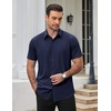 image:imageCOOFANDY Mens Short Sleeve Dress Shirts Stretch Wrinkle Free Untucked Casual Button Down ShirtNavy Blue
