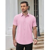 image:imageCOOFANDY Mens Short Sleeve Dress Shirts Stretch Wrinkle Free Untucked Casual Button Down ShirtPink