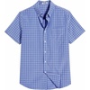 image:imageCOOFANDY Mens Short Sleeve Oxford Shirt Plaid Casual Button Down Shirts Summer Untucked Dress Shirt with Pocket01blue Plaid