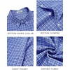image:imageCOOFANDY Mens Short Sleeve Oxford Shirt Plaid Casual Button Down Shirts Summer Untucked Dress Shirt with Pocket01blue Plaid