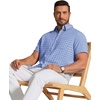 image:imageCOOFANDY Mens Short Sleeve Oxford Shirt Plaid Casual Button Down Shirts Summer Untucked Dress Shirt with Pocket01blue Plaid