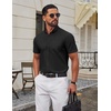 image:imageCOOFANDY Mens Short Sleeve Oxford Shirt Plaid Casual Button Down Shirts Summer Untucked Dress Shirt with PocketBlack