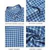 image:imageCOOFANDY Mens Short Sleeve Oxford Shirt Plaid Casual Button Down Shirts Summer Untucked Dress Shirt with PocketBlue Green Plaid