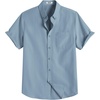 image:imageCOOFANDY Mens Short Sleeve Oxford Shirt Plaid Casual Button Down Shirts Summer Untucked Dress Shirt with PocketDenim Blue
