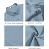image:imageCOOFANDY Mens Short Sleeve Oxford Shirt Plaid Casual Button Down Shirts Summer Untucked Dress Shirt with PocketDenim Blue