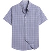 image:imageCOOFANDY Mens Short Sleeve Oxford Shirt Plaid Casual Button Down Shirts Summer Untucked Dress Shirt with PocketGrey White Plaid