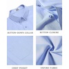image:imageCOOFANDY Mens Short Sleeve Oxford Shirt Plaid Casual Button Down Shirts Summer Untucked Dress Shirt with PocketLight Blue