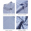 image:imageCOOFANDY Mens Short Sleeve Oxford Shirt Plaid Casual Button Down Shirts Summer Untucked Dress Shirt with PocketLight Blue Plaid
