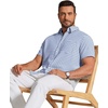 image:imageCOOFANDY Mens Short Sleeve Oxford Shirt Plaid Casual Button Down Shirts Summer Untucked Dress Shirt with PocketLight Blue Plaid